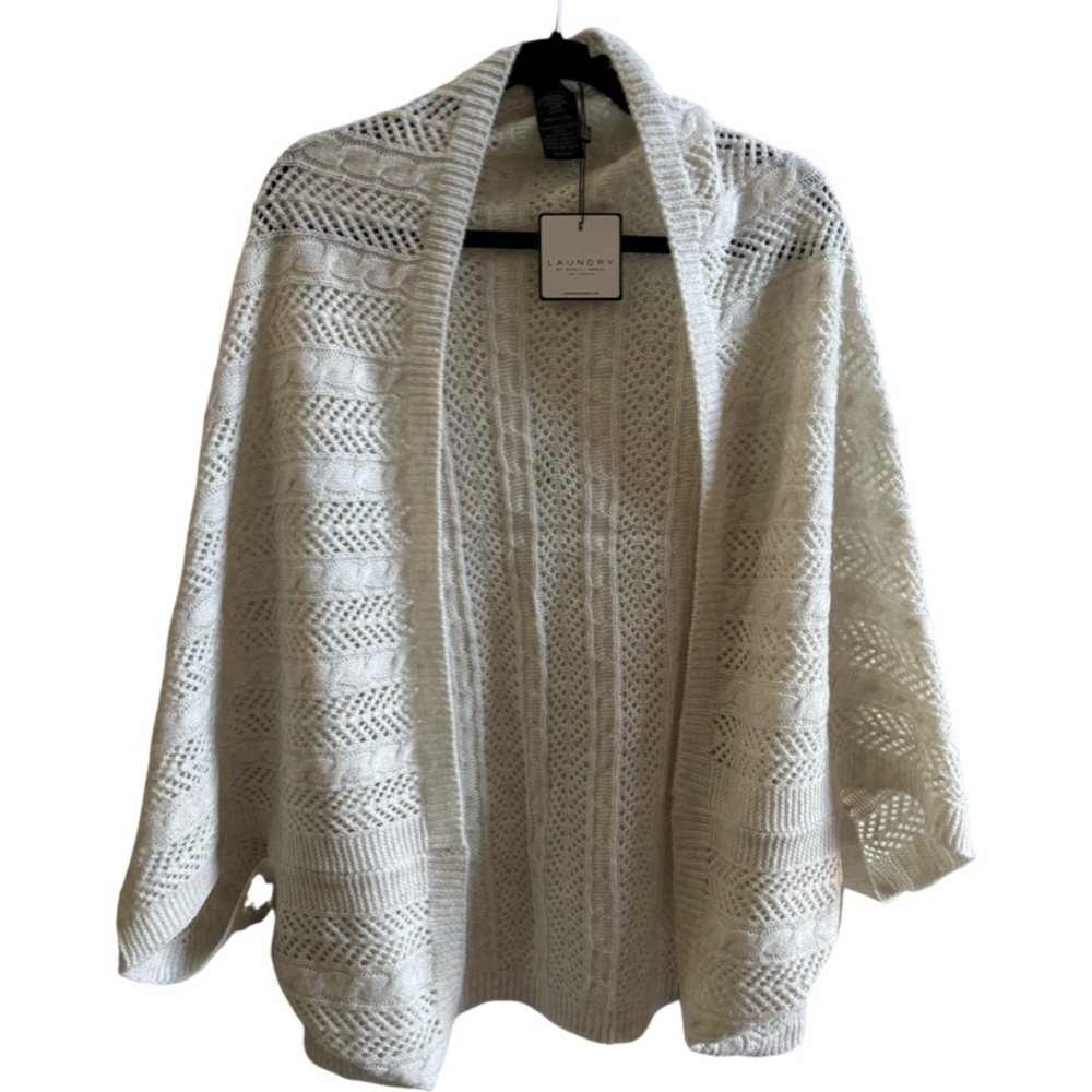 NEW NWT Laundry by Shelli Segal sweater shrug One Size Cream